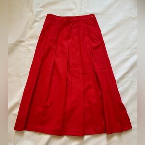 Rafaella Vintage Wool Red A-Line Midi Skirt